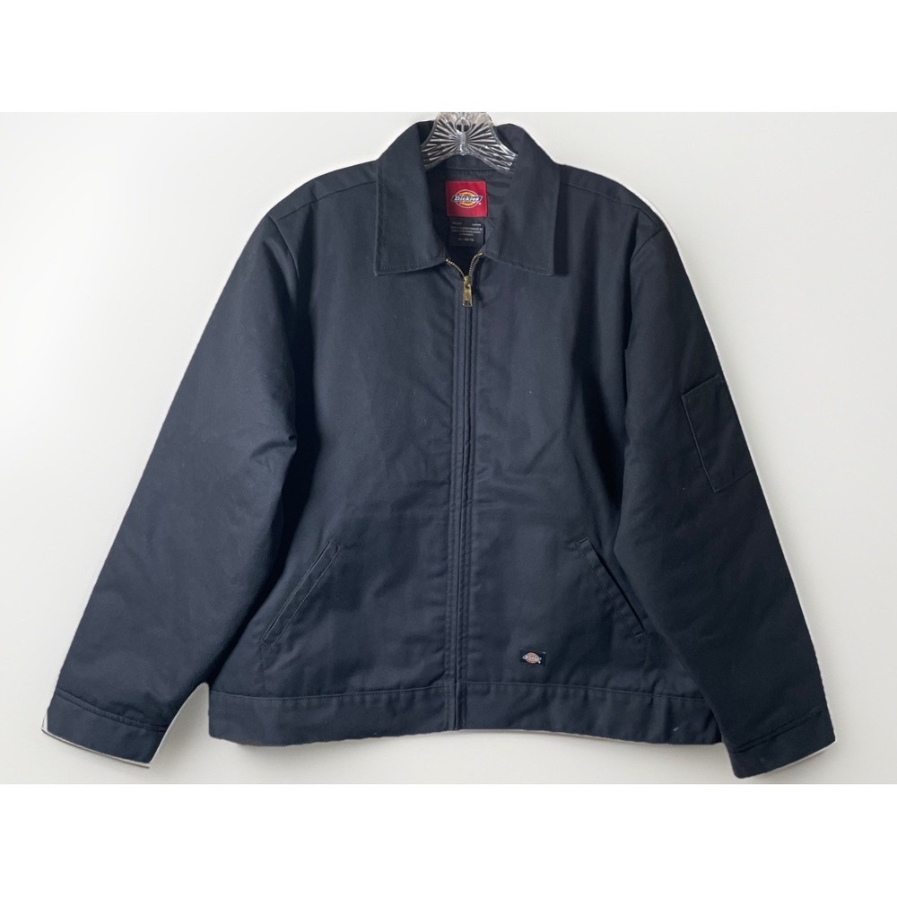 Dickies Unisex Black XL Work Jacket RN20697 Durable Outerwear Classic Style EUC